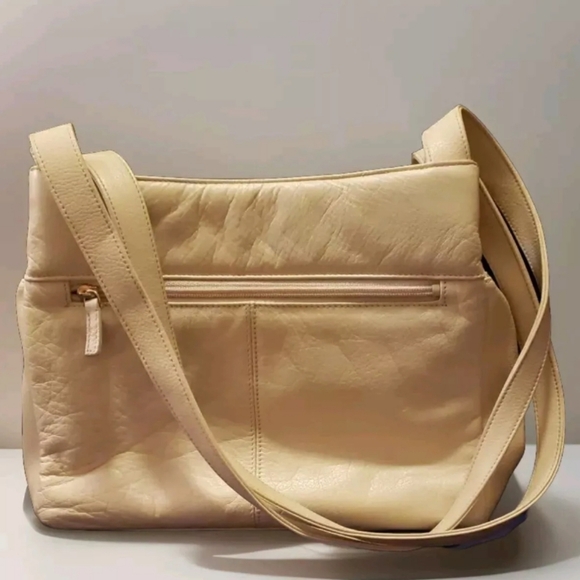 Stone Mountain Cream Leather Double Handle Compartments Zipped Purse Coin Wallet - Picture 2 of 7